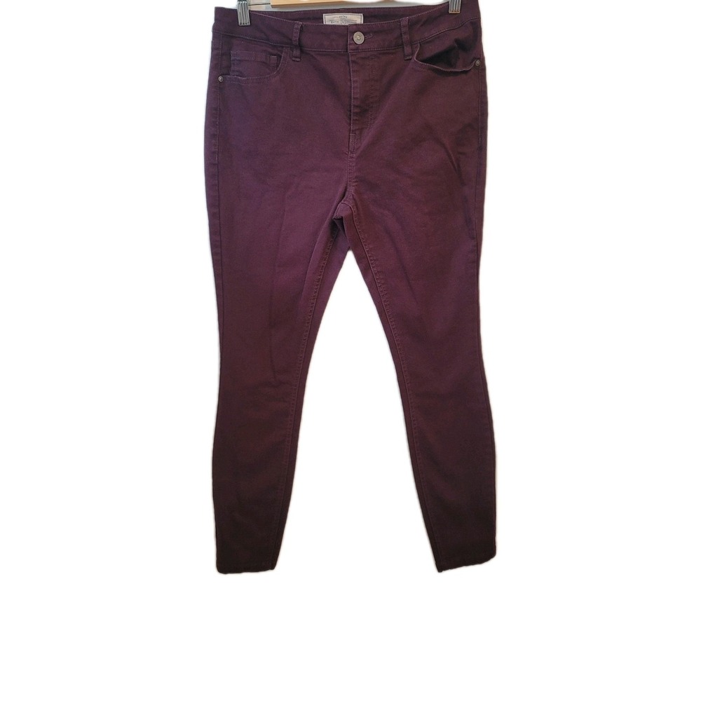 Fat Face Women's Size 8 Burgundy Skye Skinny Leg Jeans  Dark Plum‎ Y2K Hipster
